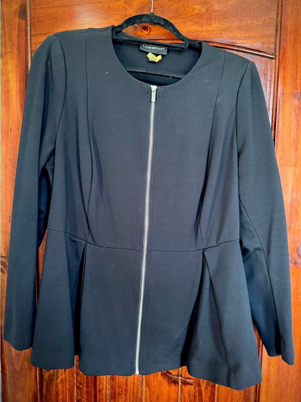 Lane Bryant Black Peplum Jacket with Zip